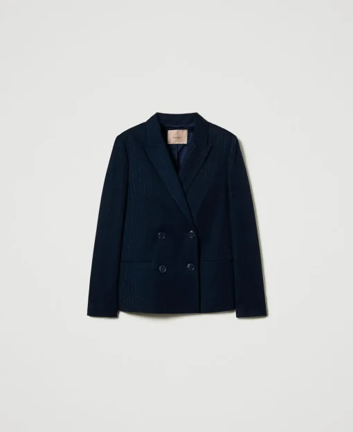 Blazer Rayé Avec Lurex