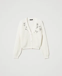 Cardigan Avec Broderies Réalisées à La Main