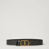 Ceinture Réversible En Cuir Avec Oval T