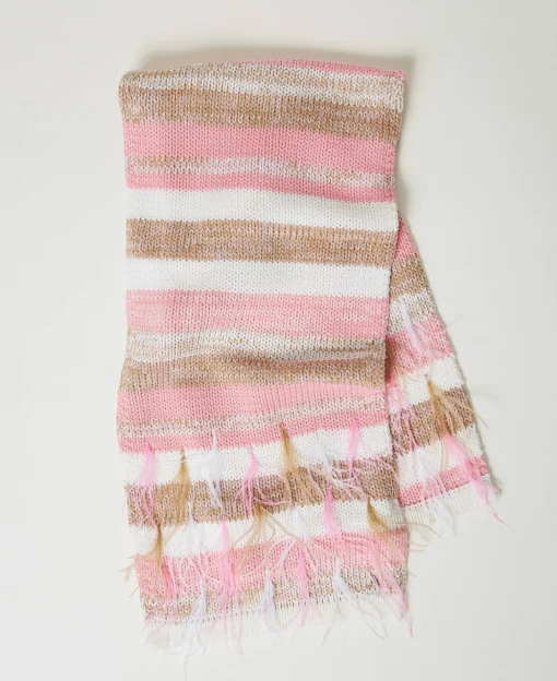 Écharpe Jacquard Avec Plumes