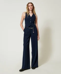 Gilet Ajusté Rayé Avec Lurex