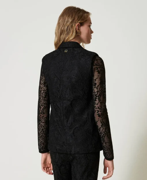 Gilet Croisé En Dentelle Macramé
