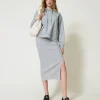 Jupe Mi-longue En Maille Mélangée De Laine Et Lurex