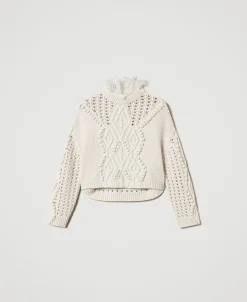 Maille En Laine Mélangée Avec Mélange De Points