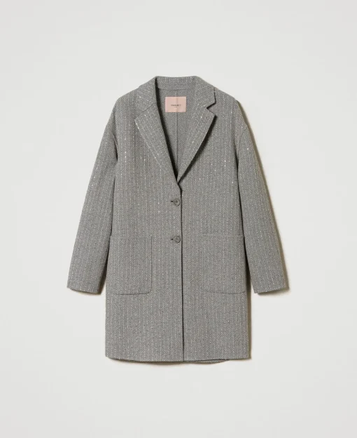 Manteau En Drap Double Avec Sequins