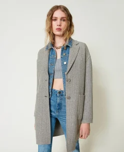 Manteau En Drap Double Avec Sequins