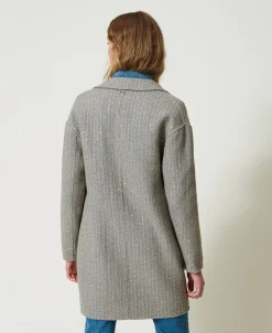 Manteau En Drap Double Avec Sequins