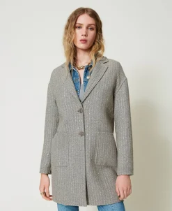 Manteau En Drap Double Avec Sequins