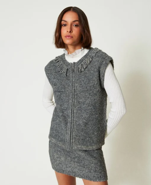 Mini-jupe En Maille Bouclée Recyclée