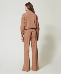 Pantalon Palazzo à Carreaux Avec Lurex