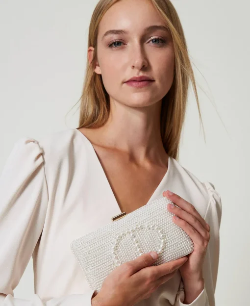 Pochette Avec Perles Et Oval T