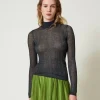Pull Ajusté Côtelé Avec Lurex