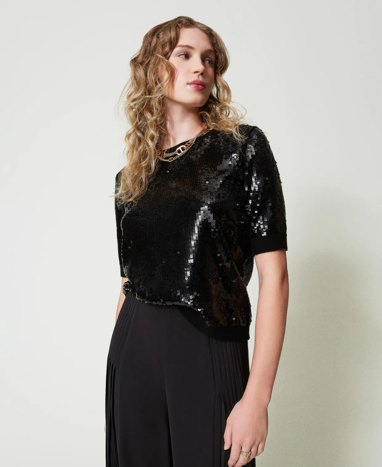 Pull Avec Broderie De Sequins All-over
