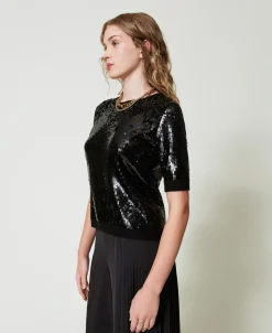 Pull Avec Broderie De Sequins All-over