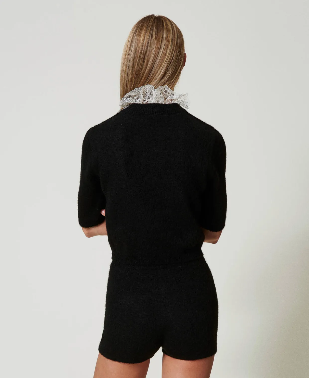 Pull «Charlotte» En Mohair Mélangé Avec Dentelle