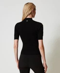 Pull Col Montant Avec Ajours Et Clous