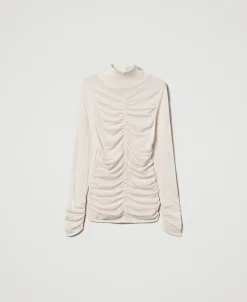 Pull Col Montant Avec Fronce