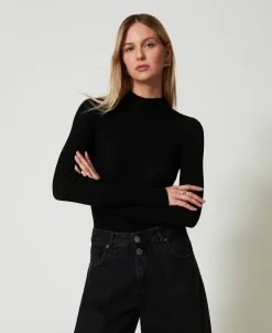 Pull Col Montant Sans Coutures En Laine