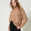 Pull Col Roulé En Mélange De Laine Et Lurex