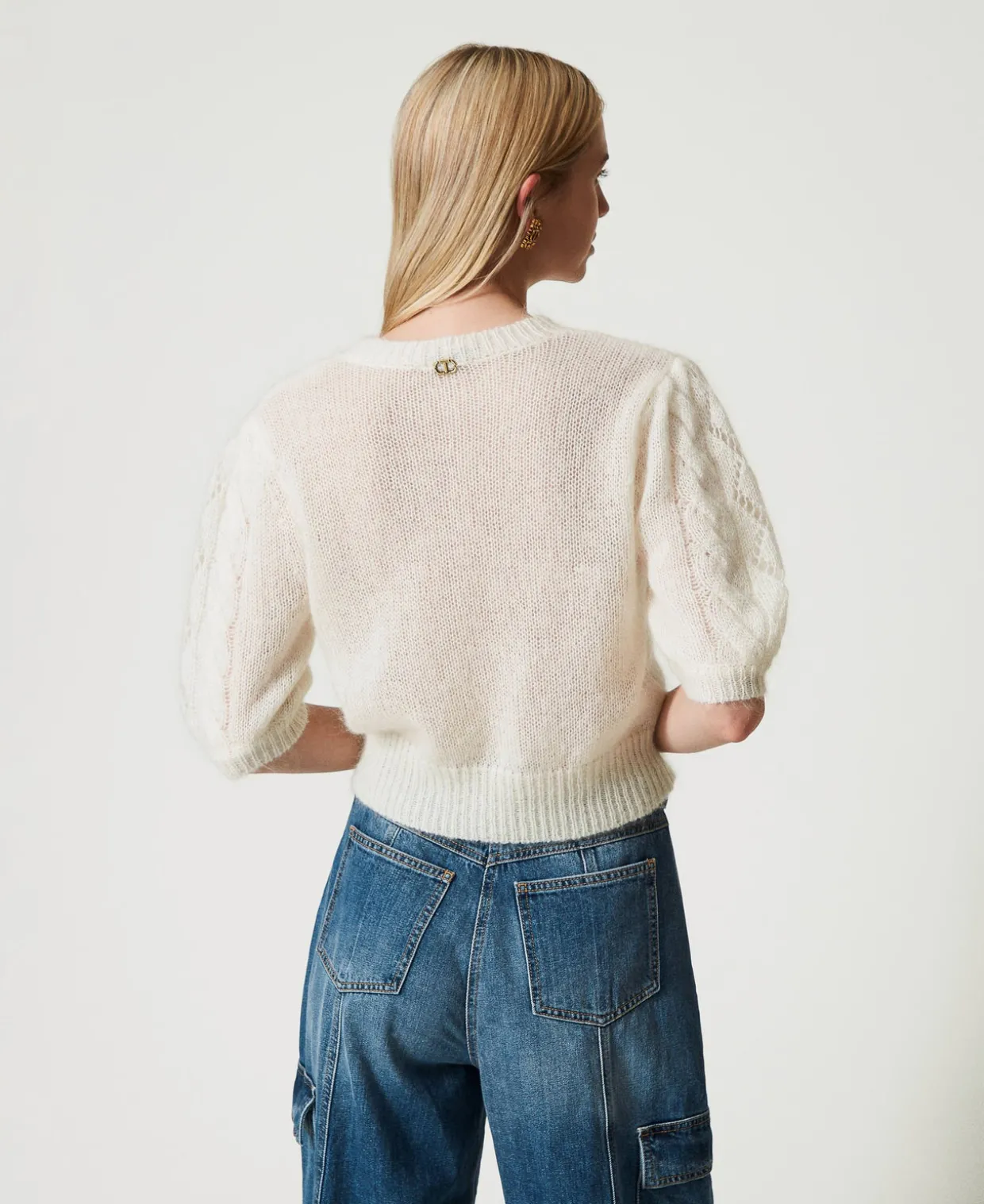 Pull En Laine Et Mohair Avec Dentelle