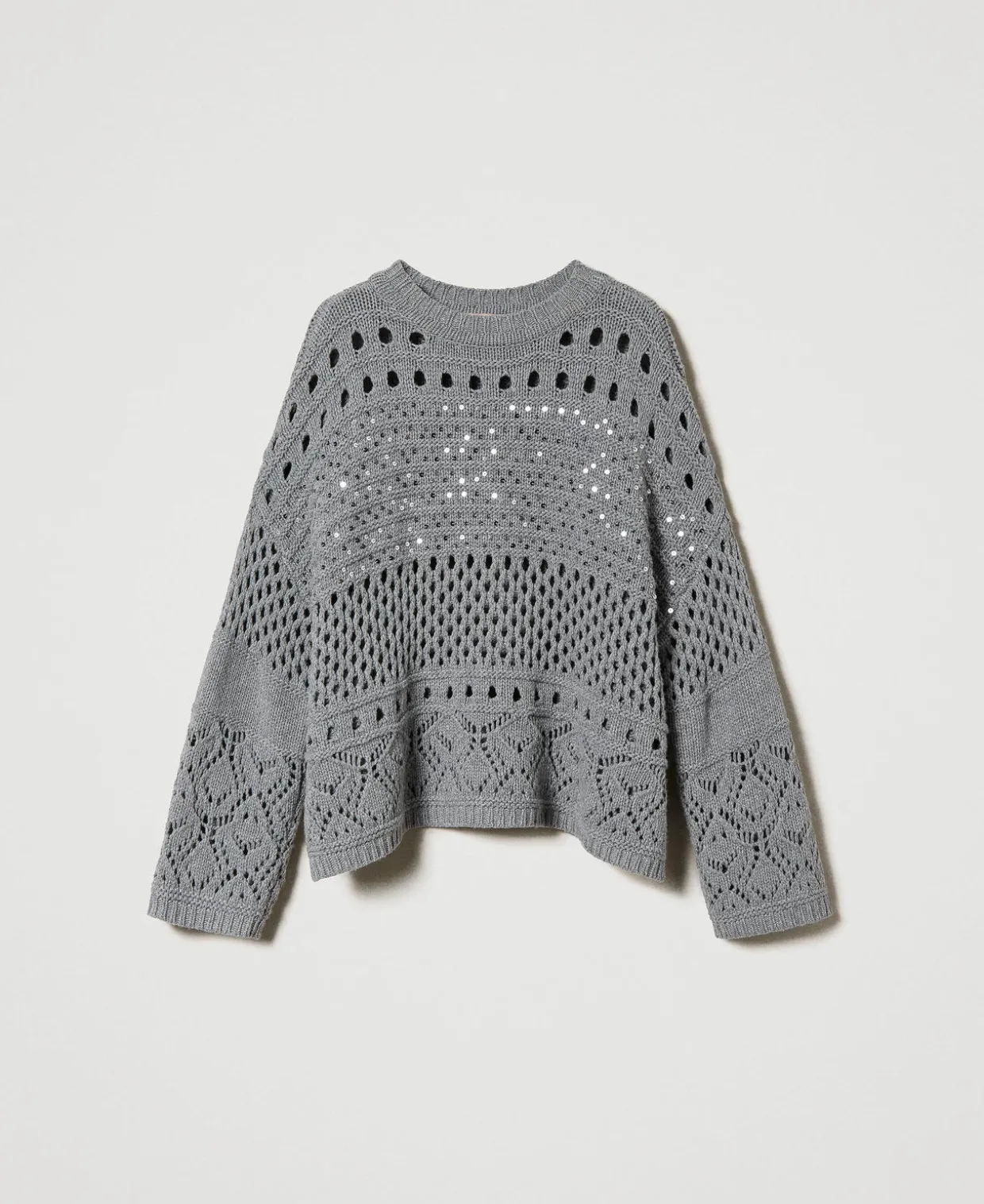 Pull En Laine Mélangée Avec Sequins