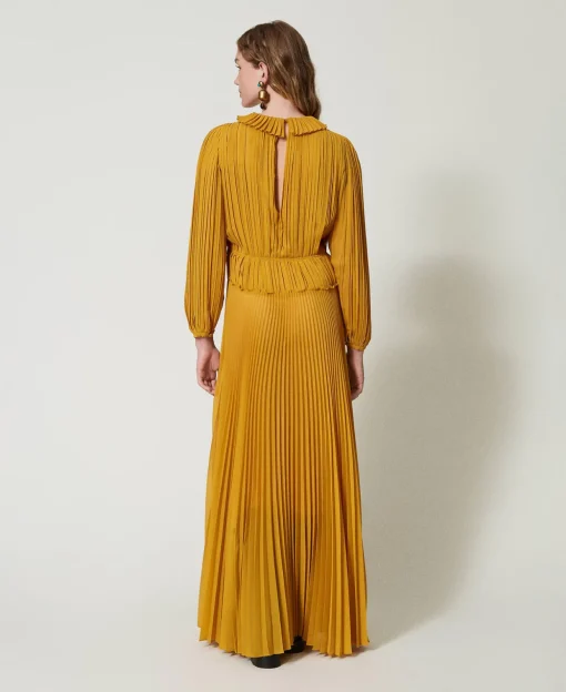Robe Longue En Crêpe Georgette Plissé