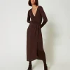 Robe Longue En Jersey Avec Drapé Latéral
