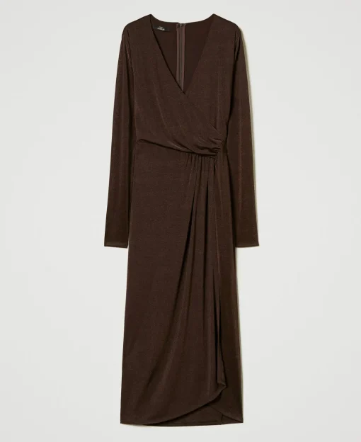 Robe Longue En Jersey Avec Drapé Latéral