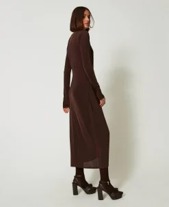 Robe Longue En Jersey Avec Drapé Latéral