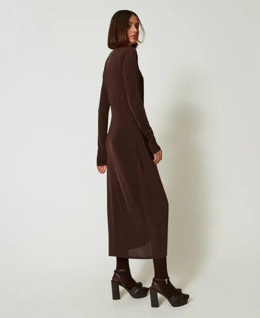 Robe Longue En Jersey Avec Drapé Latéral