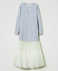 Robe Longue En Molleton Et Tulle