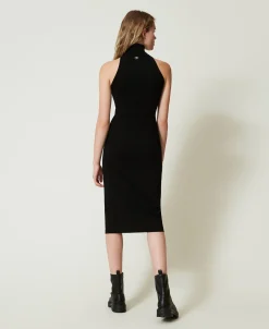 Robe Midi En Maille Avec Encolure Américaine