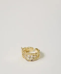 Bague Avec Perles Et Oval T