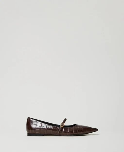 Ballerines Avec Imprimé Croco
