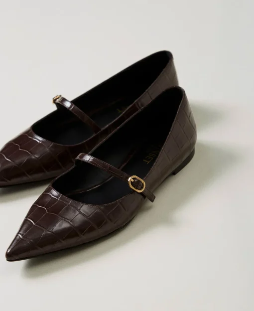 Ballerines Avec Imprimé Croco