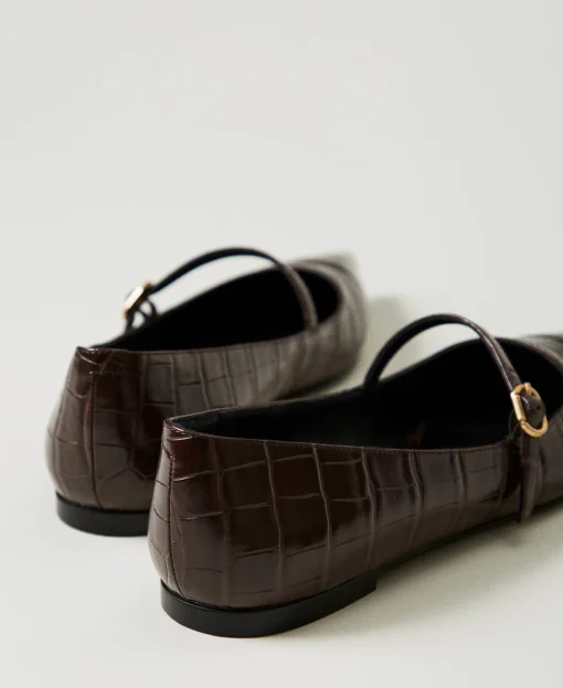 Ballerines Avec Imprimé Croco
