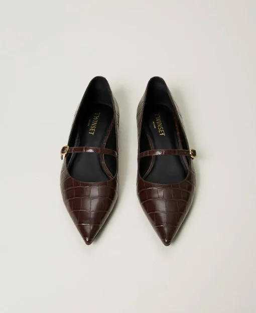 Ballerines Avec Imprimé Croco