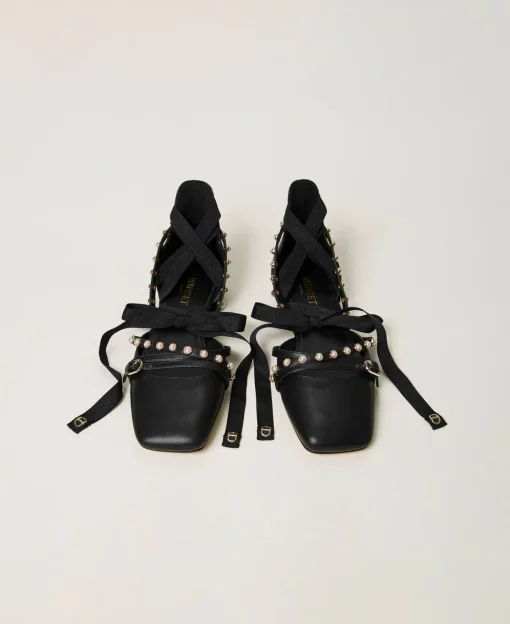 Ballerines Avec Perles Et Rubans