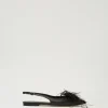Ballerines Slingbacks En Cuir Avec Plumes