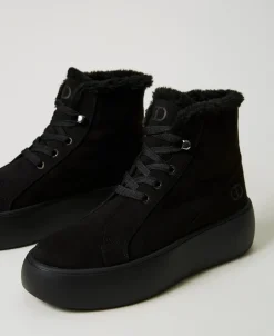 Baskets Montantes Avec Fausse Fourrure