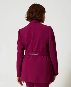 Blazer Avec Ceinture Et Chaîne Oval T