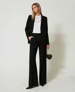 Blouse En Crêpe Avec Broderie Florale