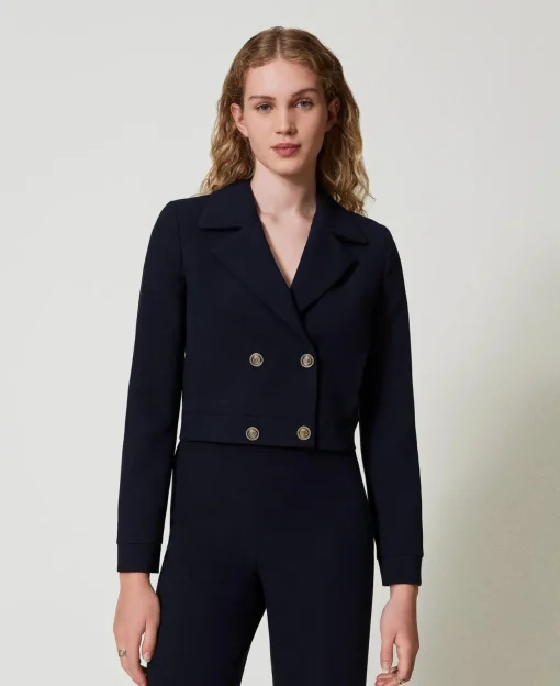 Blouson Cropped En Crêpe Cady