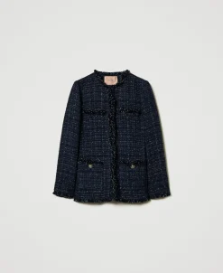 Blouson En Tissu Bouclé Avec Boutons Siglés