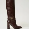 Bottes à Talons Avec Imprimé Croco