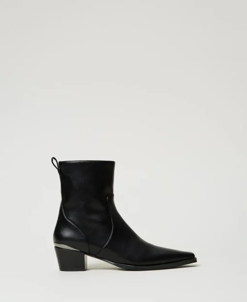 Bottines Avec Insertion Lamée