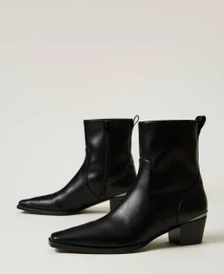 Bottines Avec Insertion Lamée