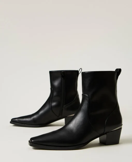 Bottines Avec Insertion Lamée
