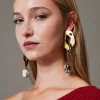 Boucle D’oreille En Chaîne Métallique Avec Pierres