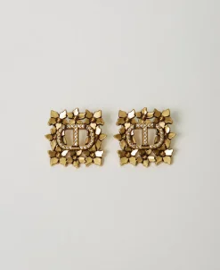 Boucles D’oreilles Oval T Avec Motif Floral
